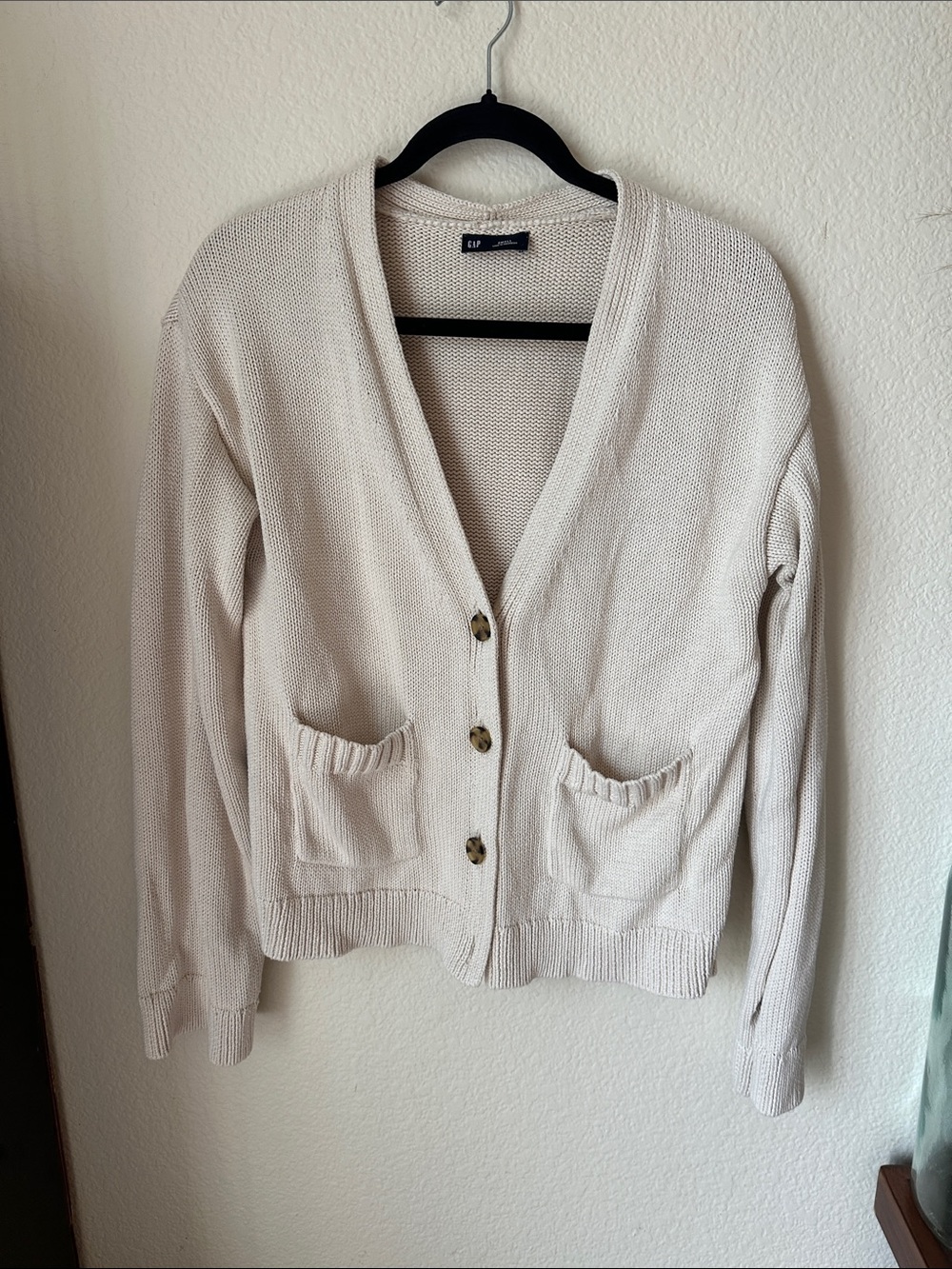 GAP Cream Button-Up Pocket Cardigan